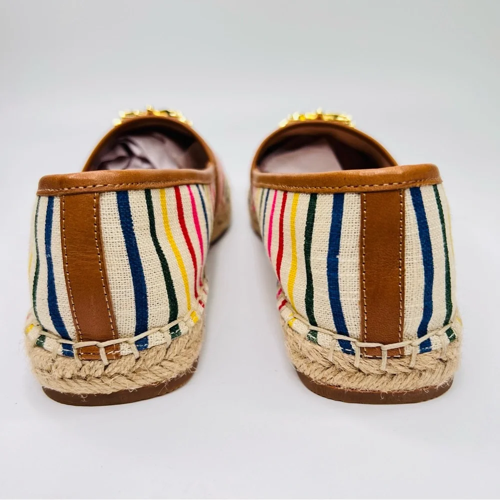Louise et Cie Adige Rainbow Striped Jute-Wrapped Sole Espadrille Slip On Flats